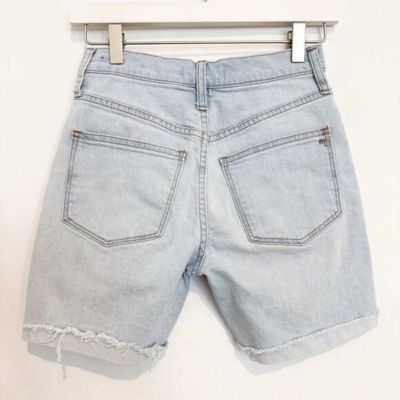 Madewell Denim High Rise Mid Length Jean Shorts Modest Bermuda Light Wash 23 - Picture 10 of 10